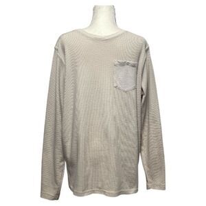 Hurley Men's Cream Long Sleeve Shirt Size Large